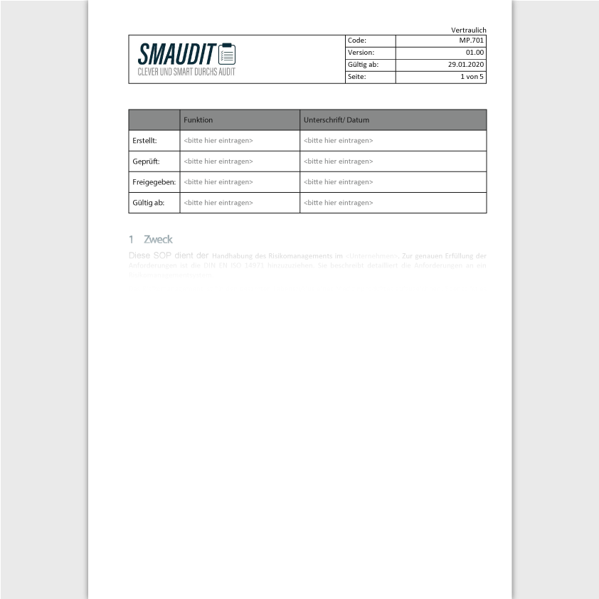MP.P.005 - Risikomanagement Paket - SMAUDIT - DIN EN ISO 13485